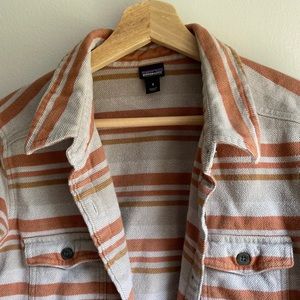 Orange & gray Patagonia Fjord flannel